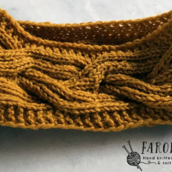 Mega rib braid headband PDF pattern, earwarmer pdf pattern